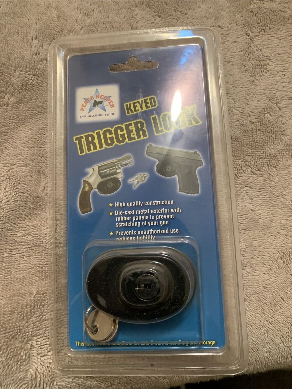 Personal Security Products TL01-RP Keyed Metal Trig Lock For Handgun